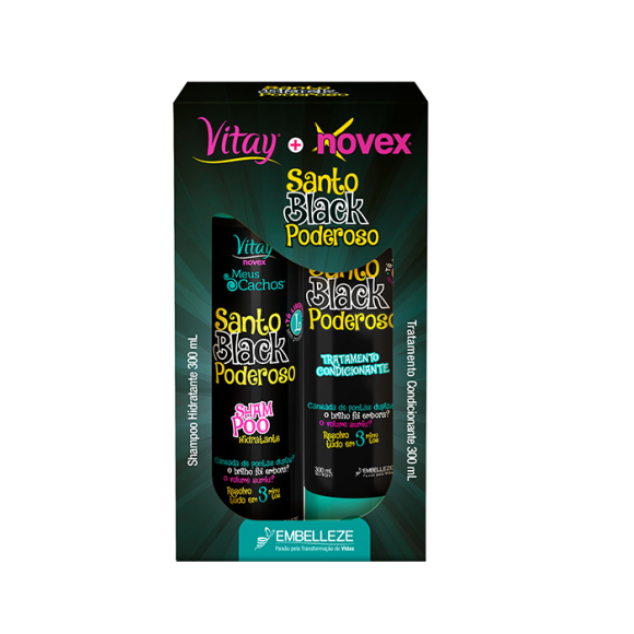 KIT SHAMPOO + ACONDICIONADOR SANTO BLACK